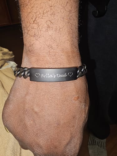 Customer photo review of 11mm Two Tone Cuban Link ID Bracelet