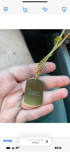 Customer photo review of Matte Dog Tag