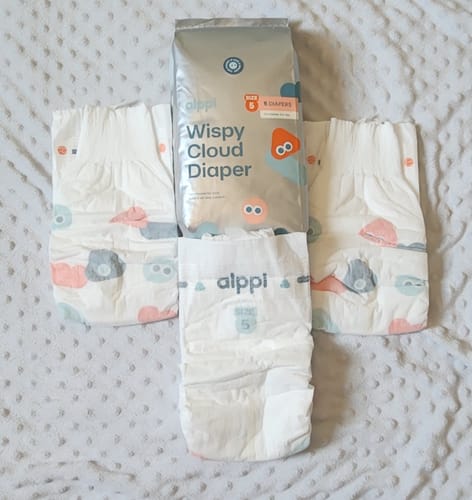 Customer photo review of Wispy Cloud Diaper Monthly Box