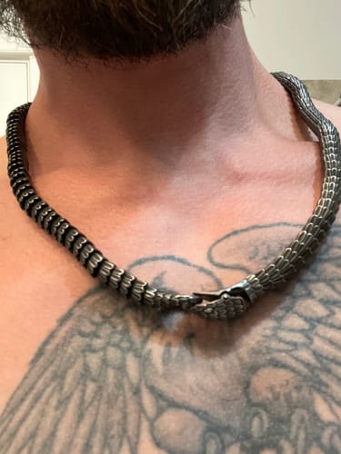 Customer photo review of Helvenom - Stainless Steel Serpent Necklace