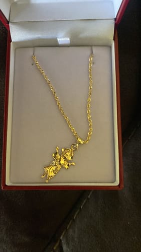 Customer photo review of *NEW* 14k Divino Niño Pendant W/ Hollow Rope Chain (24” Inches) 🤯 JTJ™