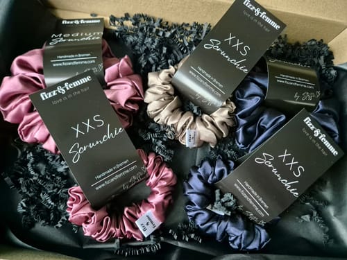 Customer photo review of CLAIRE - Satin Scrunchie | Berry
