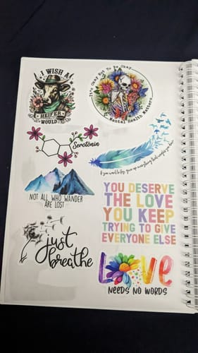 Customer photo review of The Mental Health Pack | 25 Sticker Pack