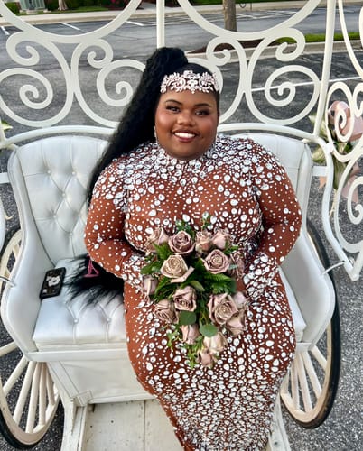 Customer photo review of Ivy Rhinestone Dress