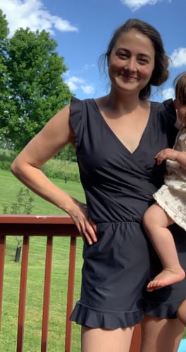 Customer photo review of ginger swim romper