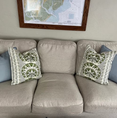 Customer photo review of Cairo Floral Green Pillow Cover
