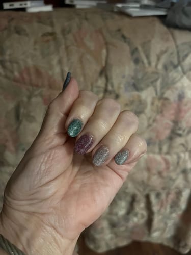 Customer photo review of Radiant Revelry Reflective Dip Powder Set