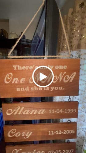 Customer video review of Personalized Engraved Grandchildren Hanging Decorative Sign