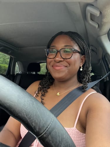 Customer photo review of Claire Pearl Clip On Earrings in Gold