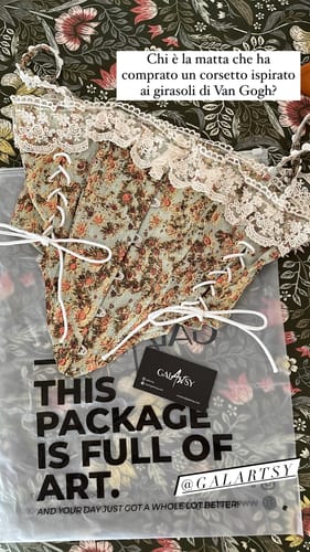Customer photo review of Van Gogh sunflowers inspired corset