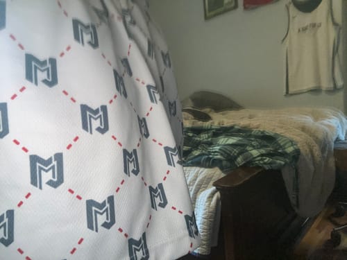 Customer photo review of White & Black Designer Shorts