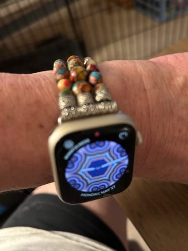 Customer photo review of Calming Ocean Jasper Perfect Fit Apple Watch Strap