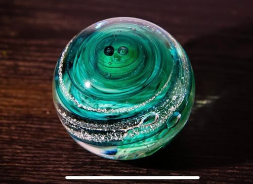 Customer photo review of Rainbow Bridge Swirl with Cremation Ash