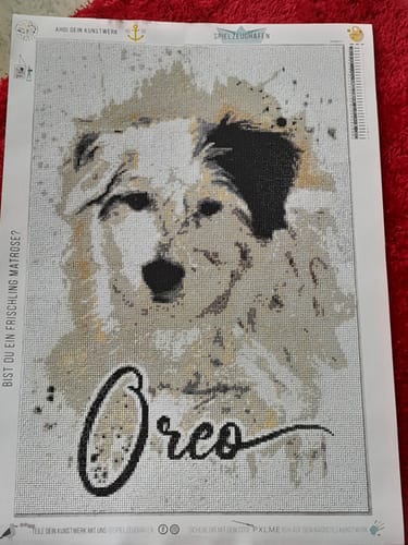 Customer photo review of Dein Liebling - als Aquarell Diamond Painting (eckige Steine)