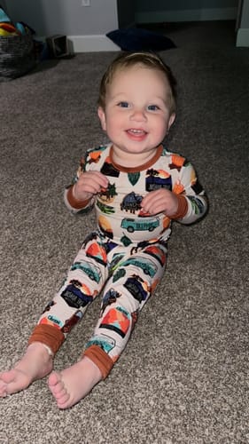Customer photo review of Tiny Traveler 2 Piece Pajama Set: Core Collection