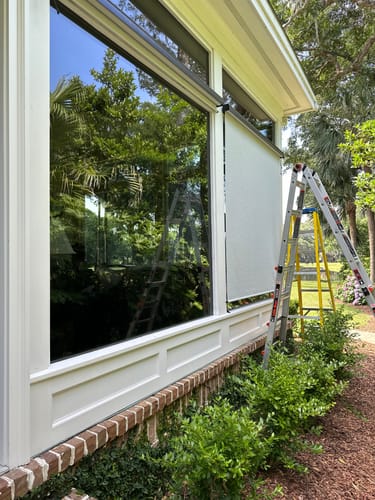 Customer photo review of SmartWings Motorized Outdoor Shades 5% Openness