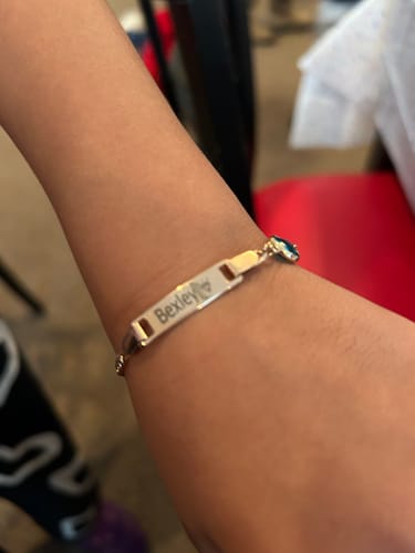 Customer photo review of Personalized Baby Name and Birthstone Bracelet