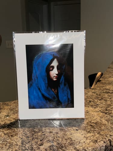 Customer photo review of Blue Madonna– 4 sizes – Carlo Dolci – Catholic Art Print – Archival Quality