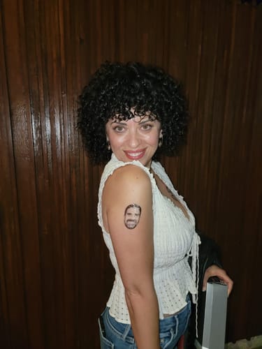 Customer photo review of Custom Photo Face Temporary Tattoo