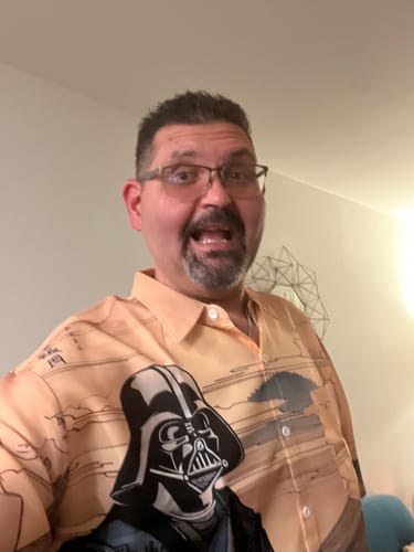 Customer photo review of Ukiyo-e Retro Masked Warrior And Landscape Painting Printing Short Sleeve Shirt