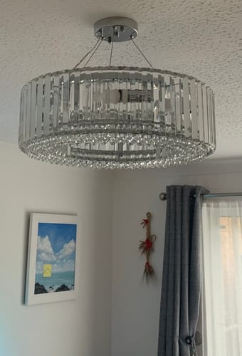 Customer photo review of Modern Round Crystal Chandelier