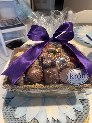 Customer photo review of Gourmet Chocolate Gift Baskets