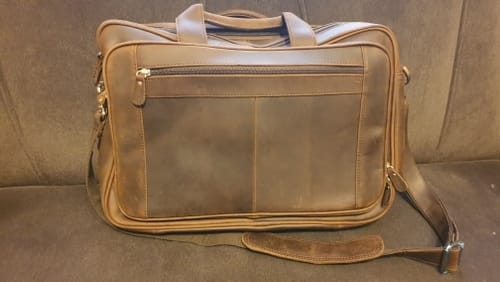 Customer photo review of Men's Luxury Crazy Horse Leather Business Bag