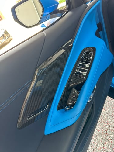 Customer photo review of Corvette C8 Carbon Fiber Interior Door Speaker Cover