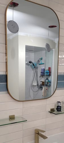 Customer photo review of 36" x 34" Gold Mirror