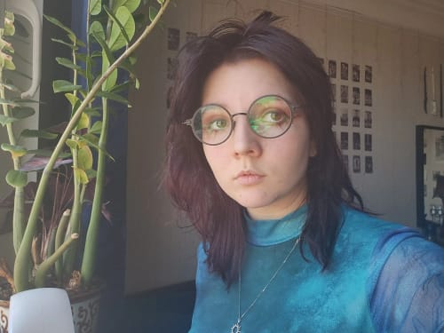 Customer photo review of Oveliness Unisex Full Rim Round Titanium Eyeglasses 4920
