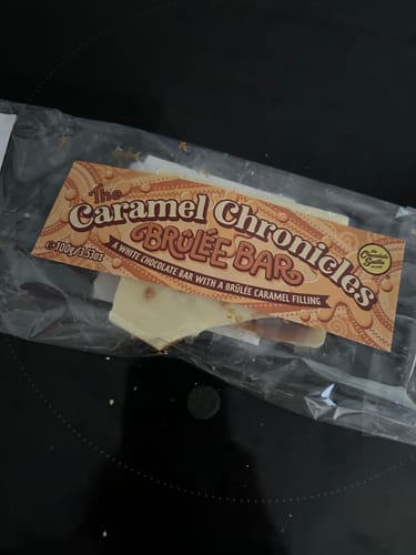 Customer photo review of The Caramel Chronicles Brûlée Chocolate Bar
