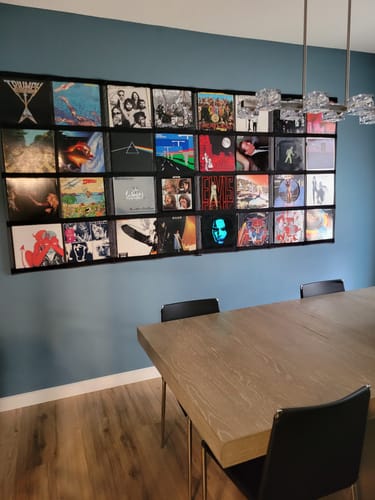 Customer photo review of 12" Vinyl Record Display Frame - LP Wall Storage