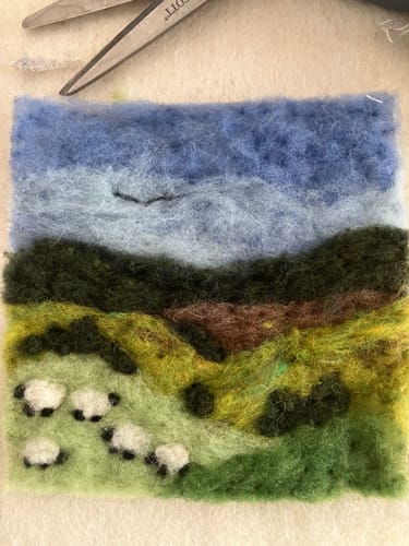 Customer photo review of Grazing Sheep Needle Felting Kit