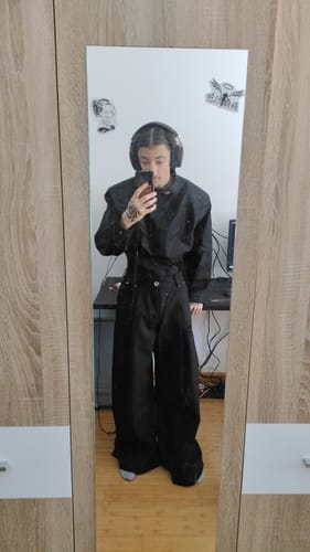 Customer photo review of Loose Leg Drapey Pants