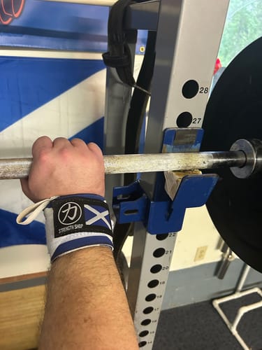 Customer photo review of Strength Shop Super Stiff Wrist Wraps - Scotland - USPA & IPF Approved