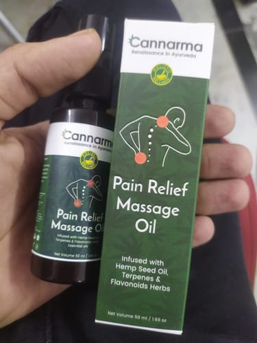 Customer photo review of Hemp Pain Relief Massage Oil (50ml)