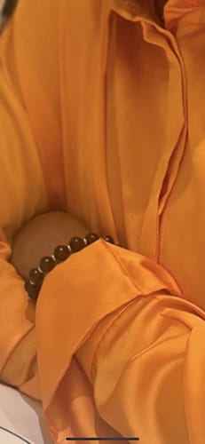 Customer photo review of Brazilian Black Tourmaline Bracelet Between Steel