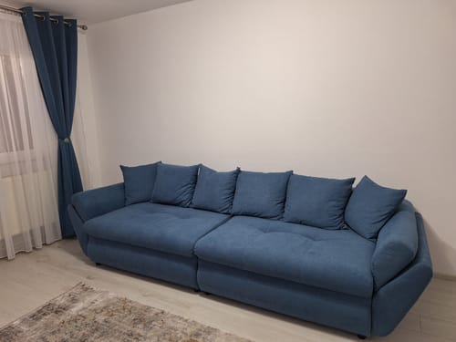 Customer photo review of Canapea extensibilă cu ladă de depozitare si sezut confortabil din spuma HR, Loana Albastru Marin 300x100 cm