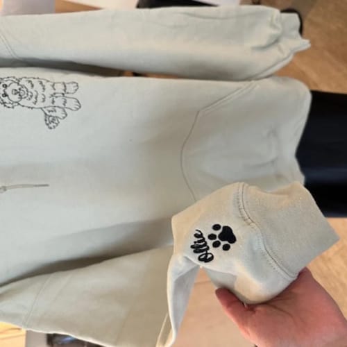 Customer photo review of Custom Embroidered Photo Line Drawing Sweatshirt