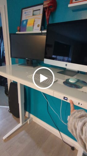 Customer video review of E-Max Desk Height Adjustable (Glass Top)