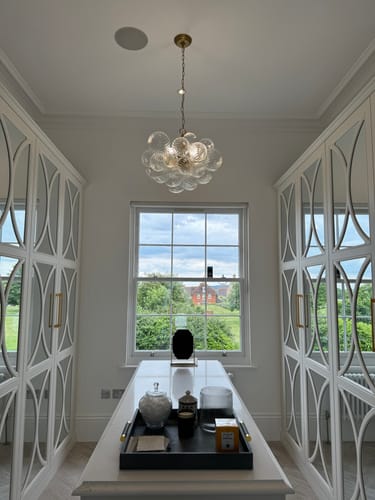 Customer photo review of Modern Cluster Glass Globe Bubble Chandelier