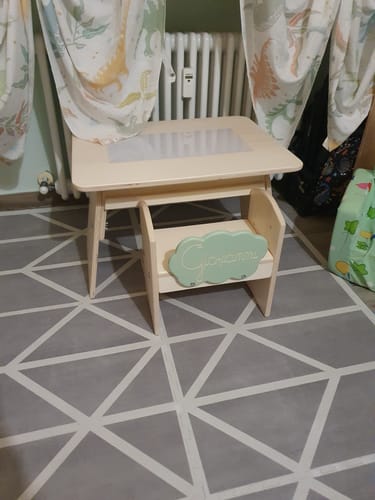Customer photo review of Tavolino multiattività per bambini (sediolina inclusa)