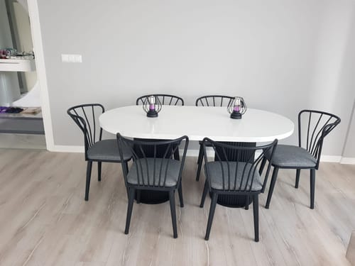 Customer photo review of Rani JB104 Metal Sandalye 4'lü Mutfak Yemek Masası Sandalyesi Açık Gri