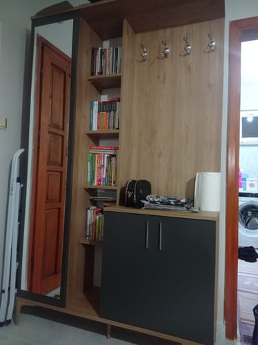 Customer photo review of Rani EA109 Portmanto Boy Aynalı Raflı Ayakkabılık Vestiyer Sepet Ceviz - Antrasit