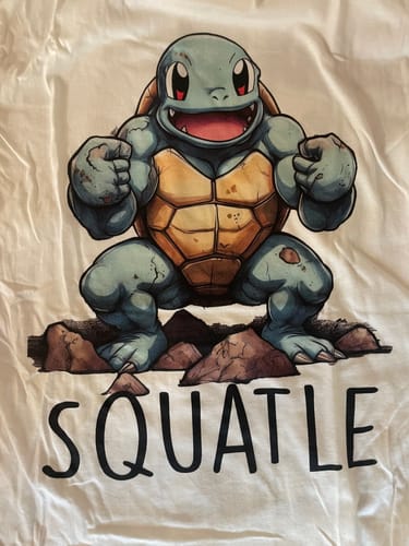 Customer photo review of Squatle - Premium T-Shirt Unisex Backprint