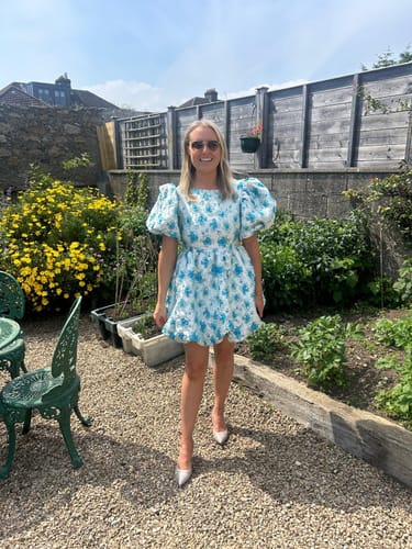 Customer photo review of Sister Jane Showcase Jacquard Blue Mini