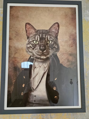 Customer photo review of The Baron - Custom Vintage Pet Portrait