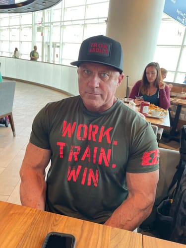 Customer photo review of Iron Addict Hat (Black/Red)