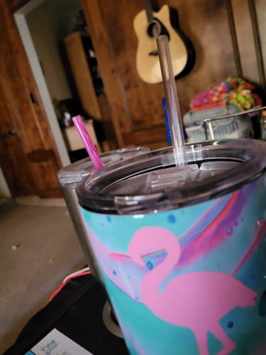 Customer photo review of Large Tumbler Replacement Lid & Metal Straw Kit