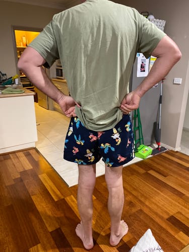 Customer photo review of Men's Brazen Birds Cotton Boxer Shorts 3 Pack - Blues